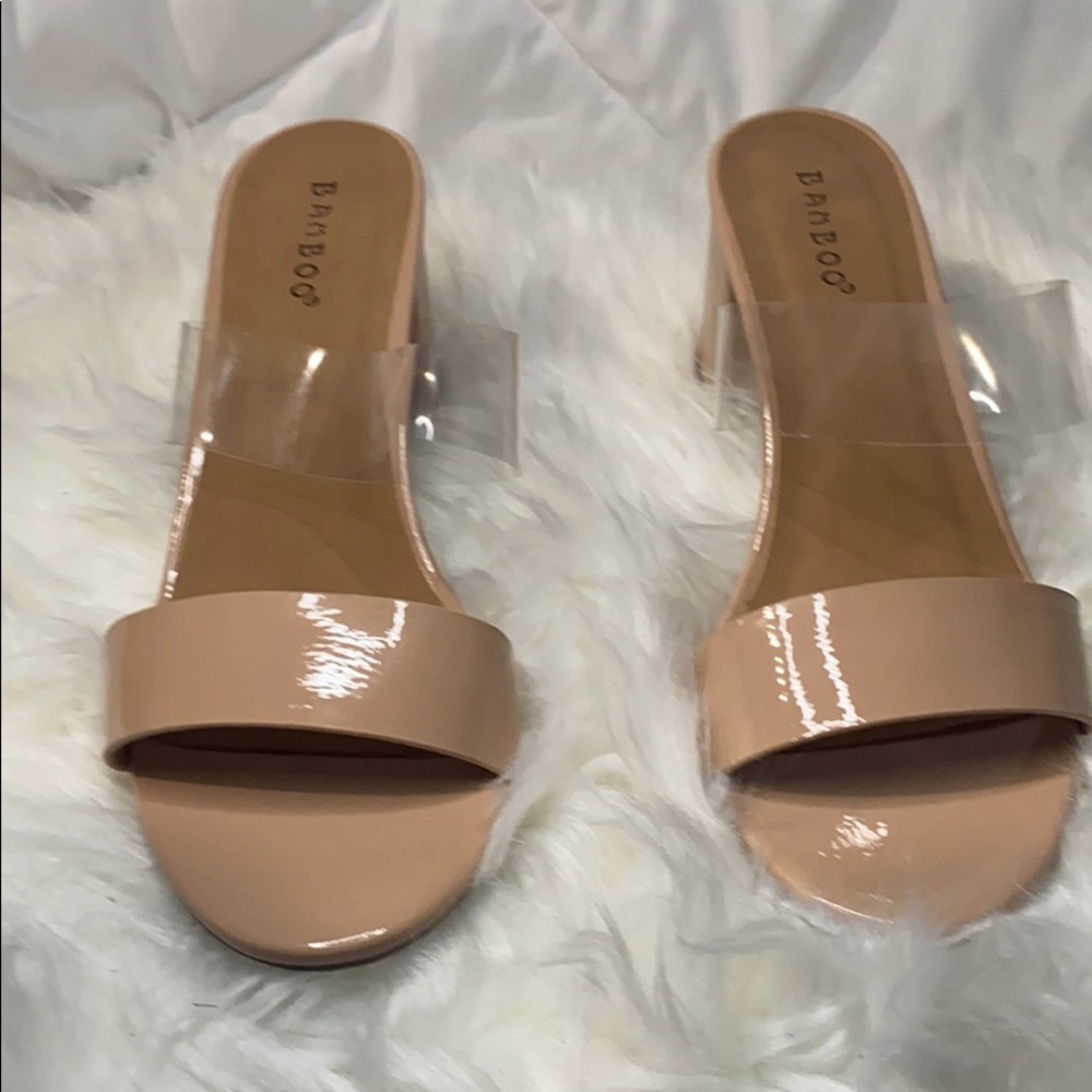 Clear nude sandals like new only worn once!